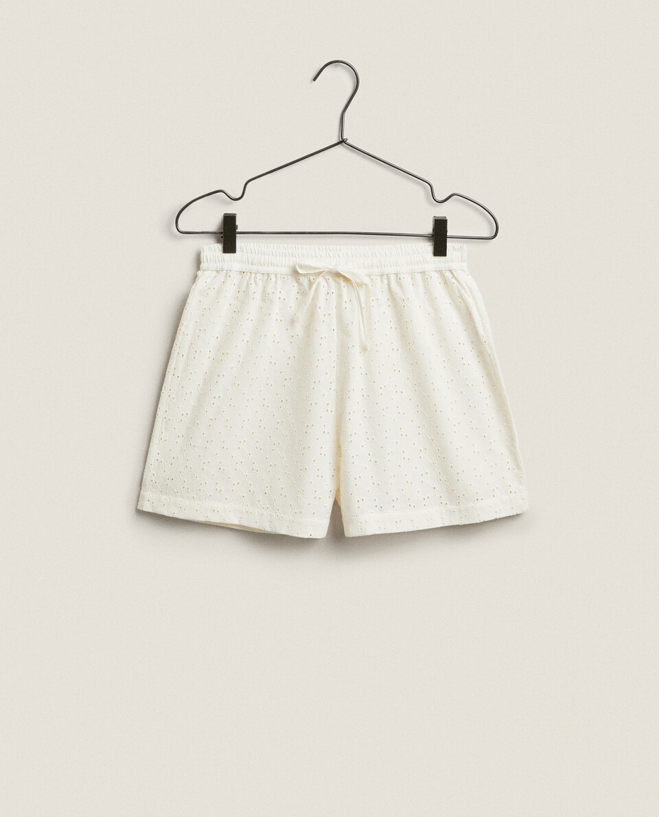 EMBROIDERED COTTON SHORTS