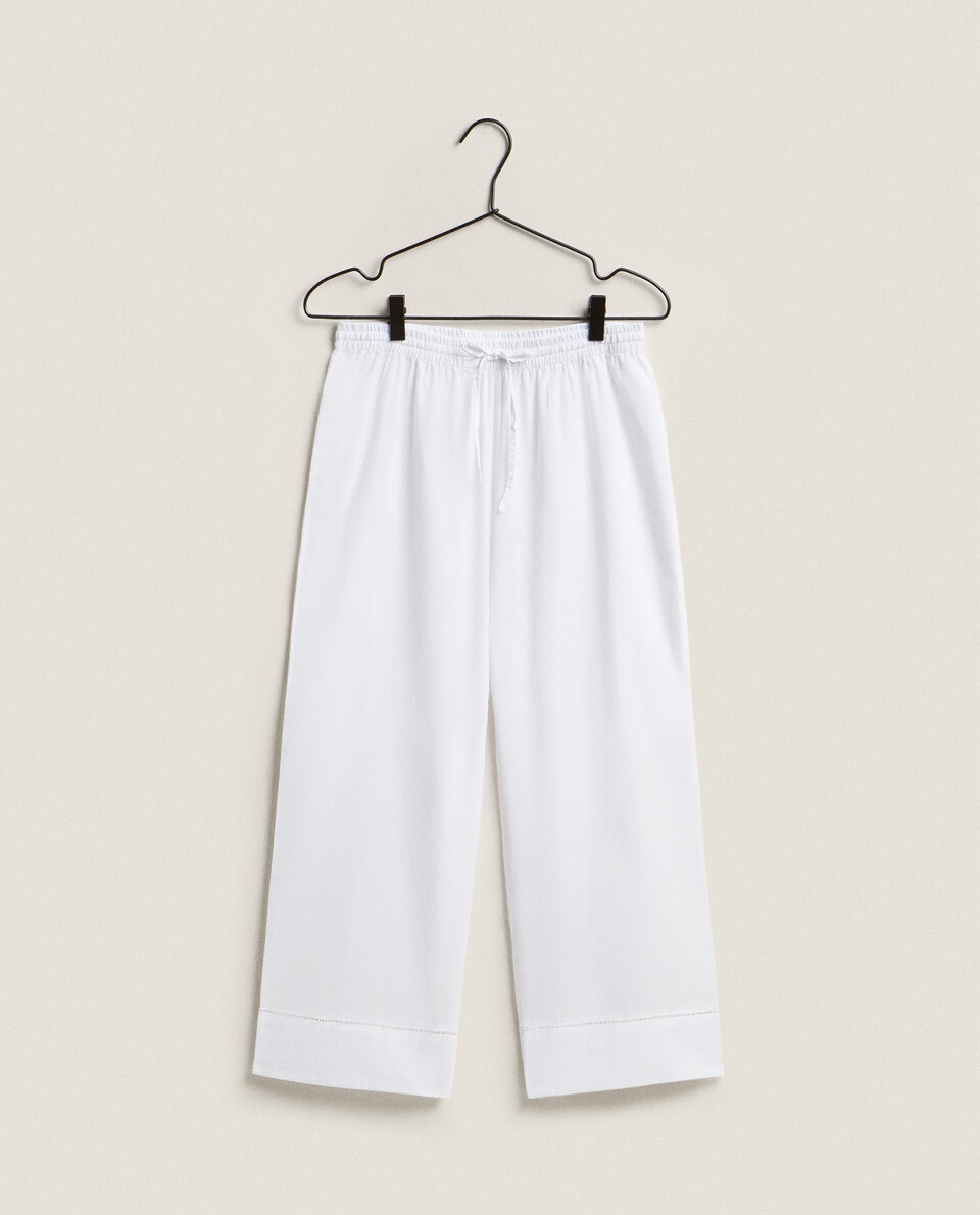 COTTON TROUSERS WITH TOPSTITCHING