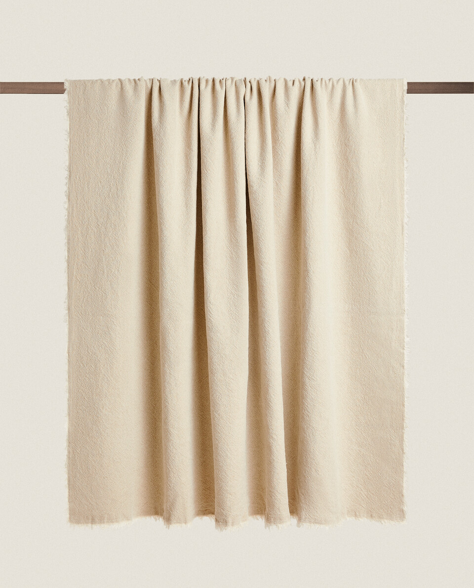 LINEN AND COTTON BLANKET