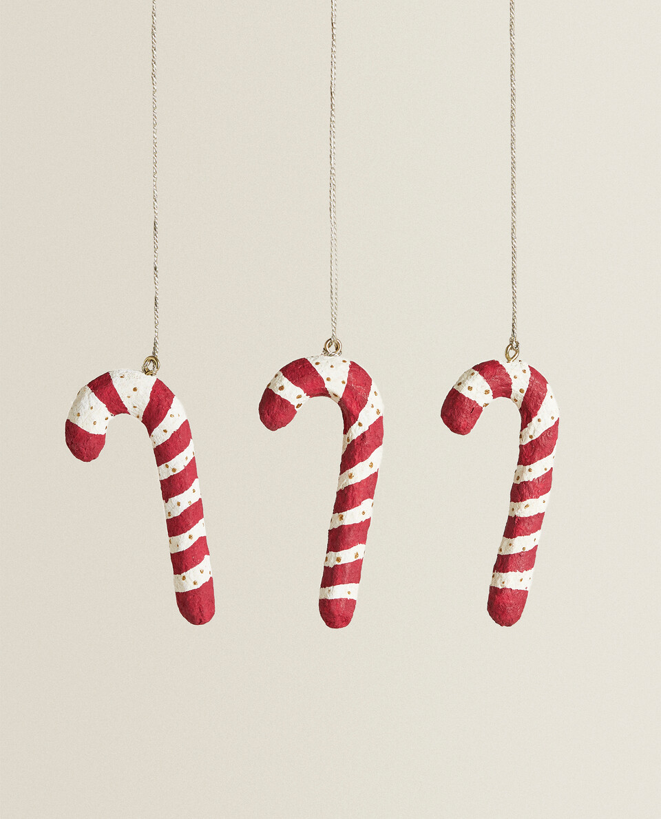 CHRISTMAS CANDY CANE DECORATION (PACK OF 3) - TREE ORNAMENTS - CHRISTMAS | Zara Home Spain