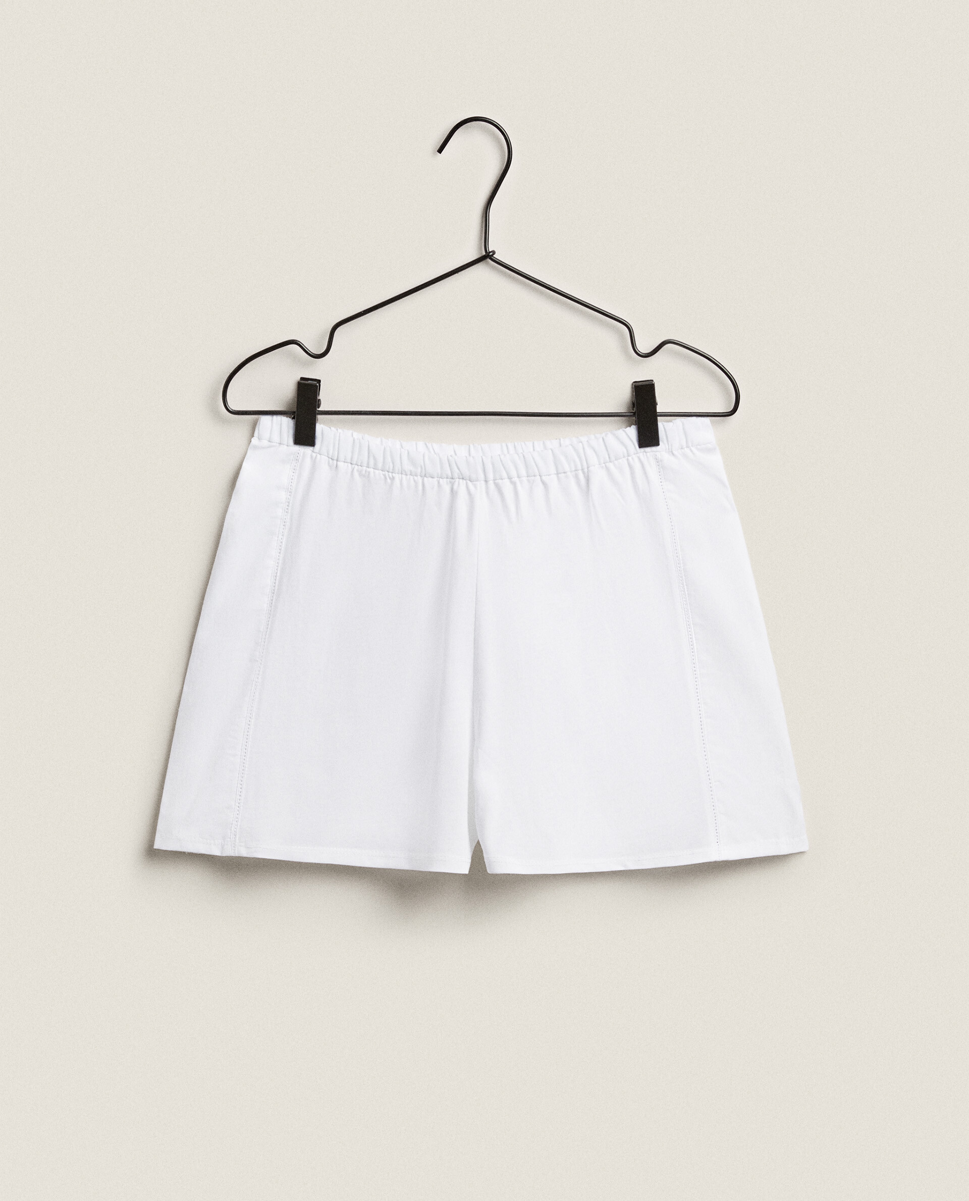 LACE TRIM COTTON SHORTS - CLOTHING 