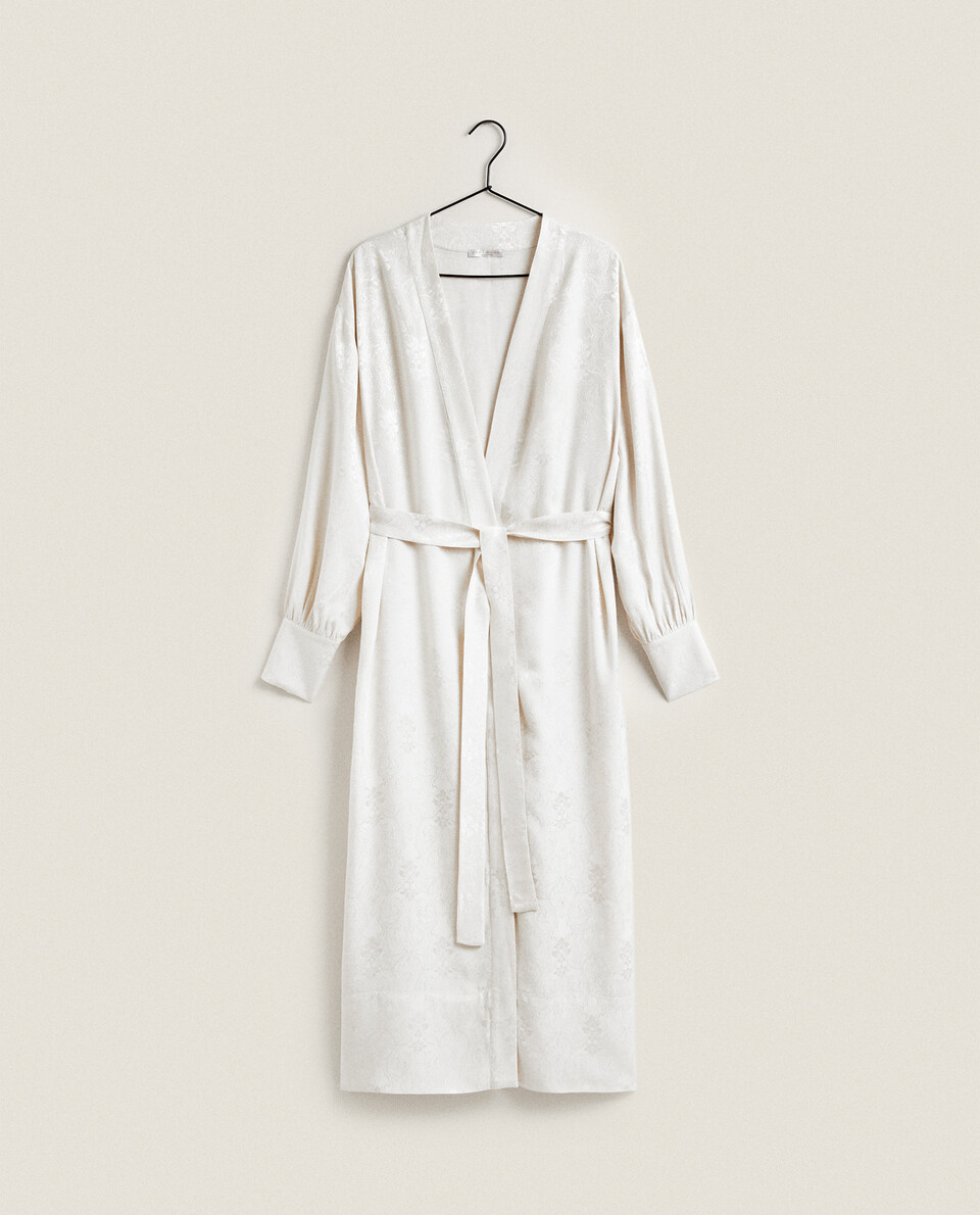 SATEEN JACQUARD DRESSING GOWN