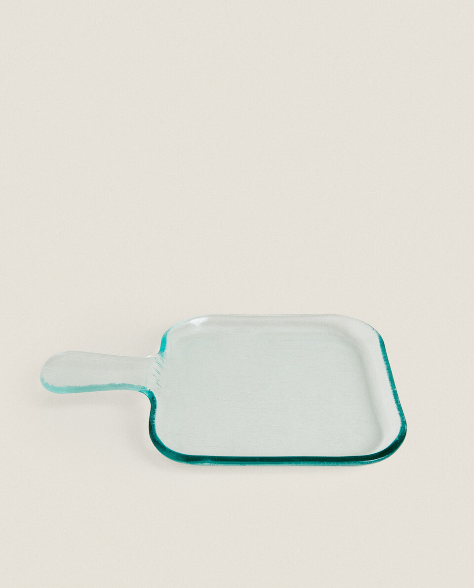 GLASS SERVING BOARD WITH HANDLE