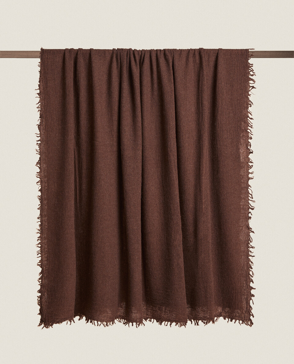 WOOL BLANKET WITH FRINGING