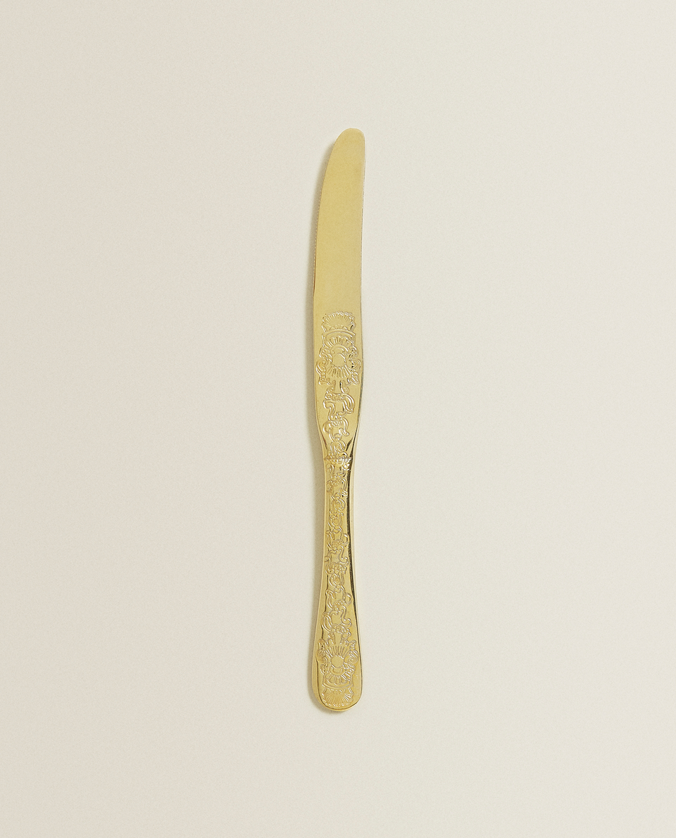 Engraved Gold Knife