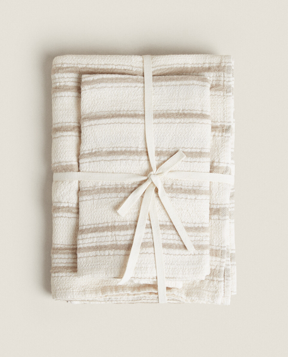 COTTON STRIPED TOWEL (PACK OF 2)