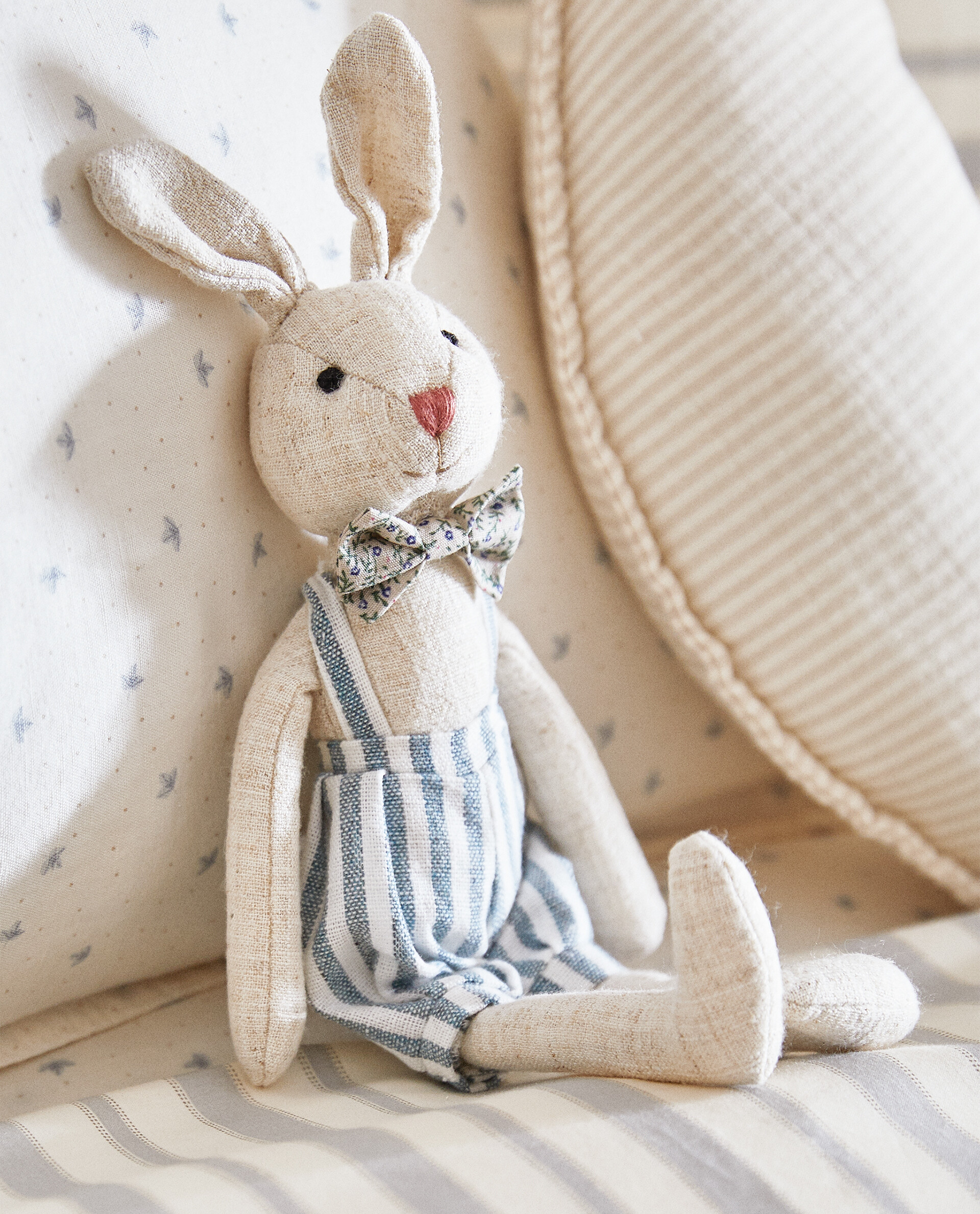 striped bunny stuffed animal