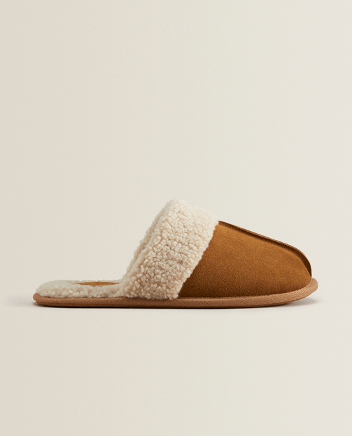 faux leather slippers