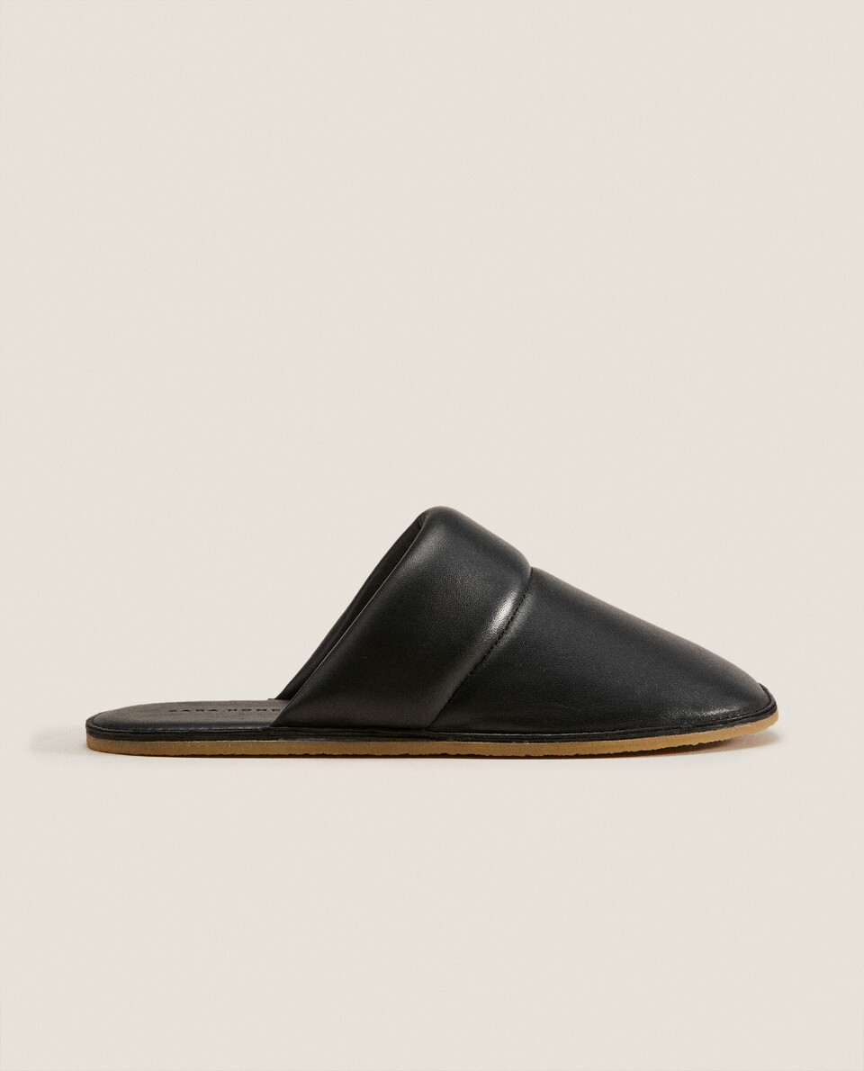 Comfortable leather mules