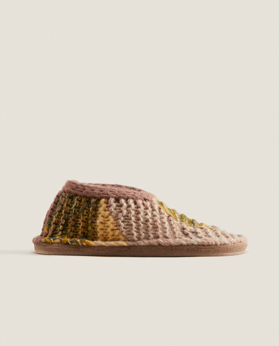 Stretch knit babouche slippers