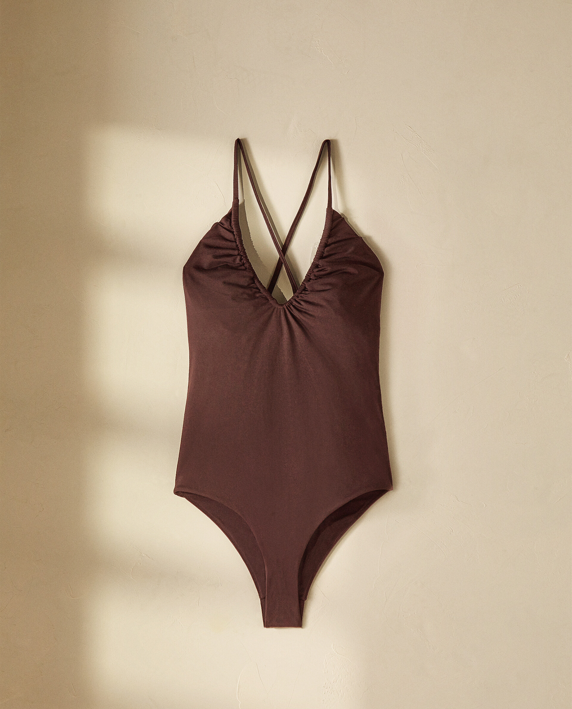 zara brown swimsuit