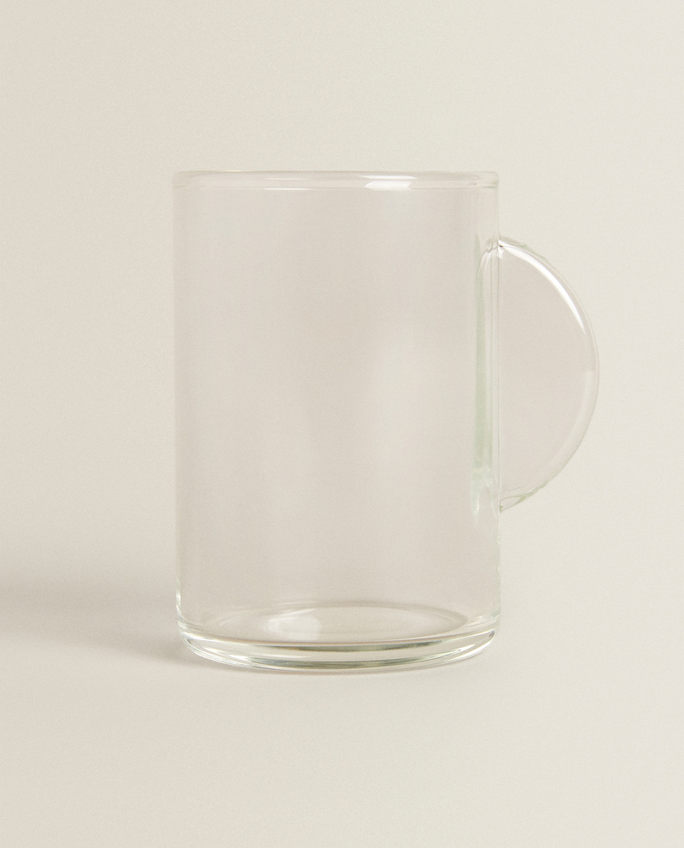BOROSILICATE GLASS MUG WITH HOLLOW HANDLE