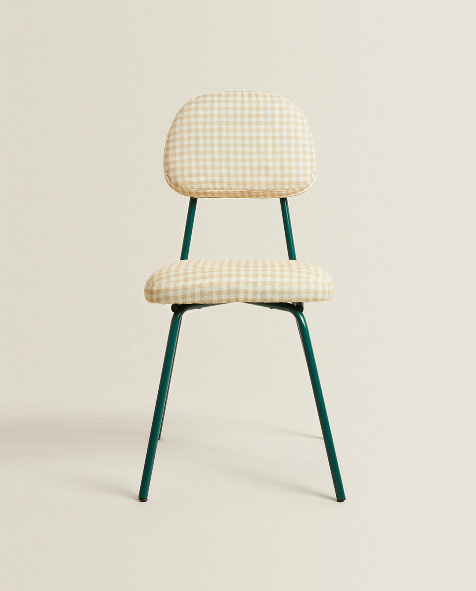 CHILDREN'S CHAIR WITH GINGHAM CHECK SEAT