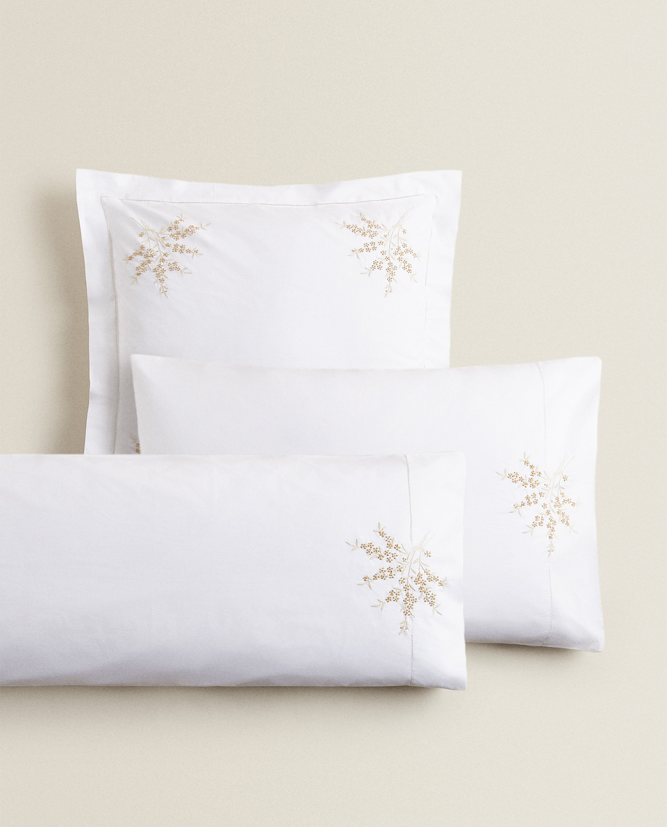 BRANCH EMBROIDERED PILLOWCASE