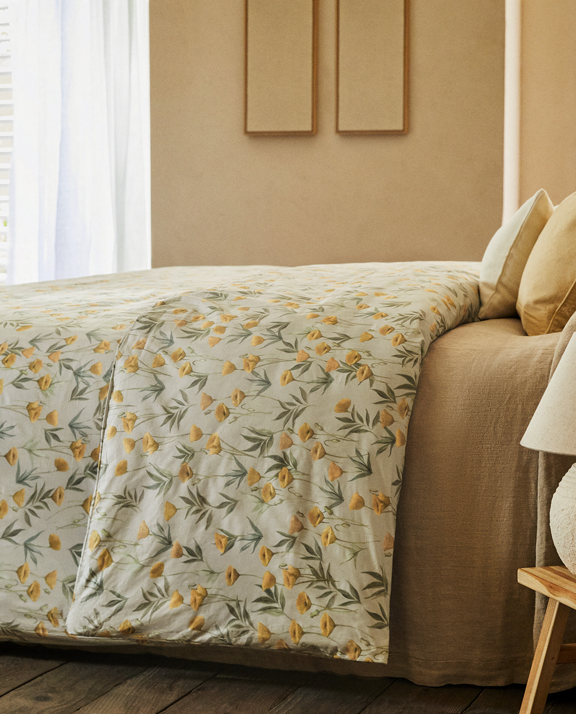 yellow print duvet cover