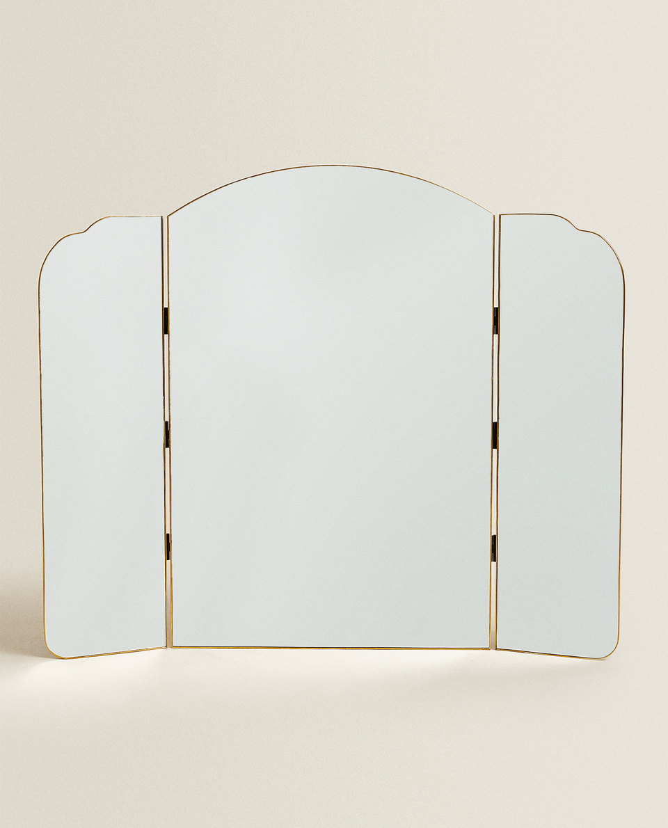 مرآة ثلاثية ذهبية