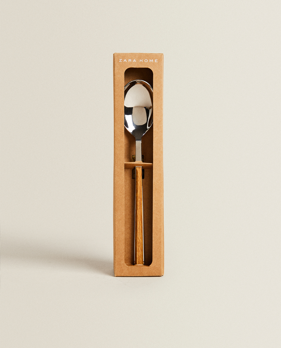 4-SPOON BOX WITH WOOD-EFFECT HANDLES