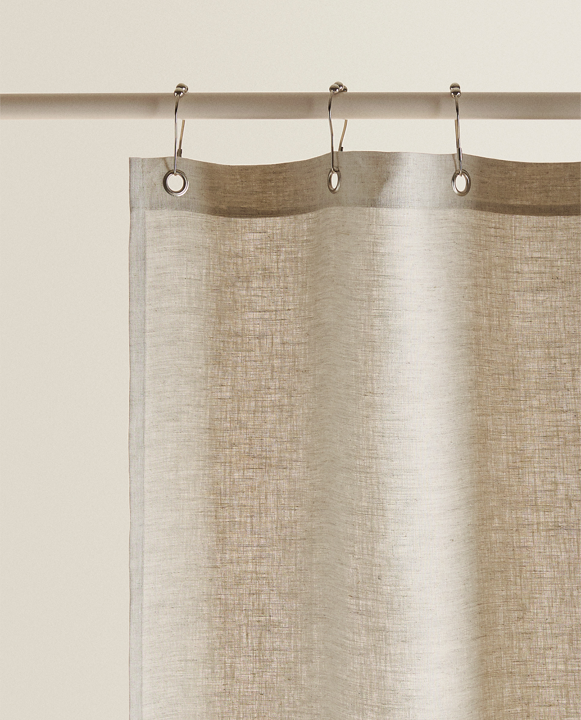 Linen Shower Curtain Null Zara Home, Waterproof Spray For Shower Curtain