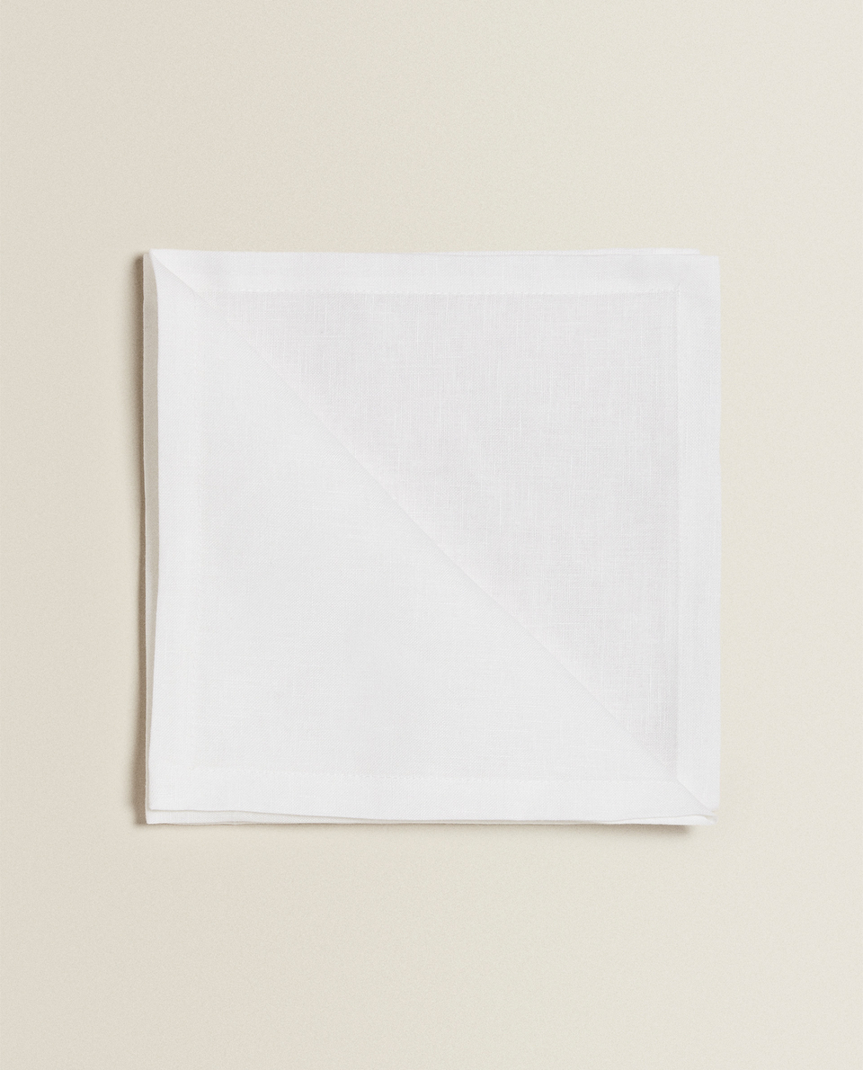 กระดาษเช็ดปากลินินสีพื้น (แพ็คละ 4 ผืน)
