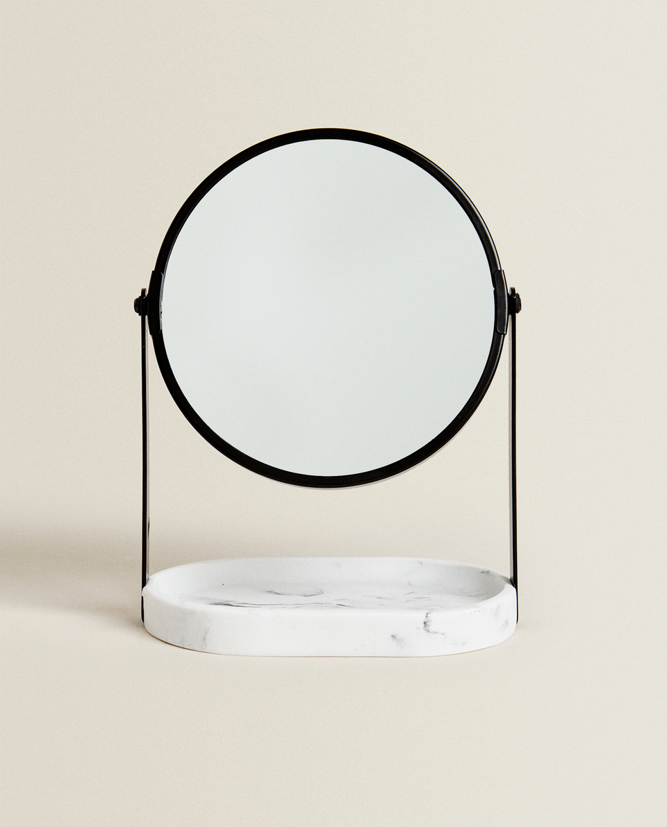 MIRROR WITH A MARBLE-DESIGN BASE