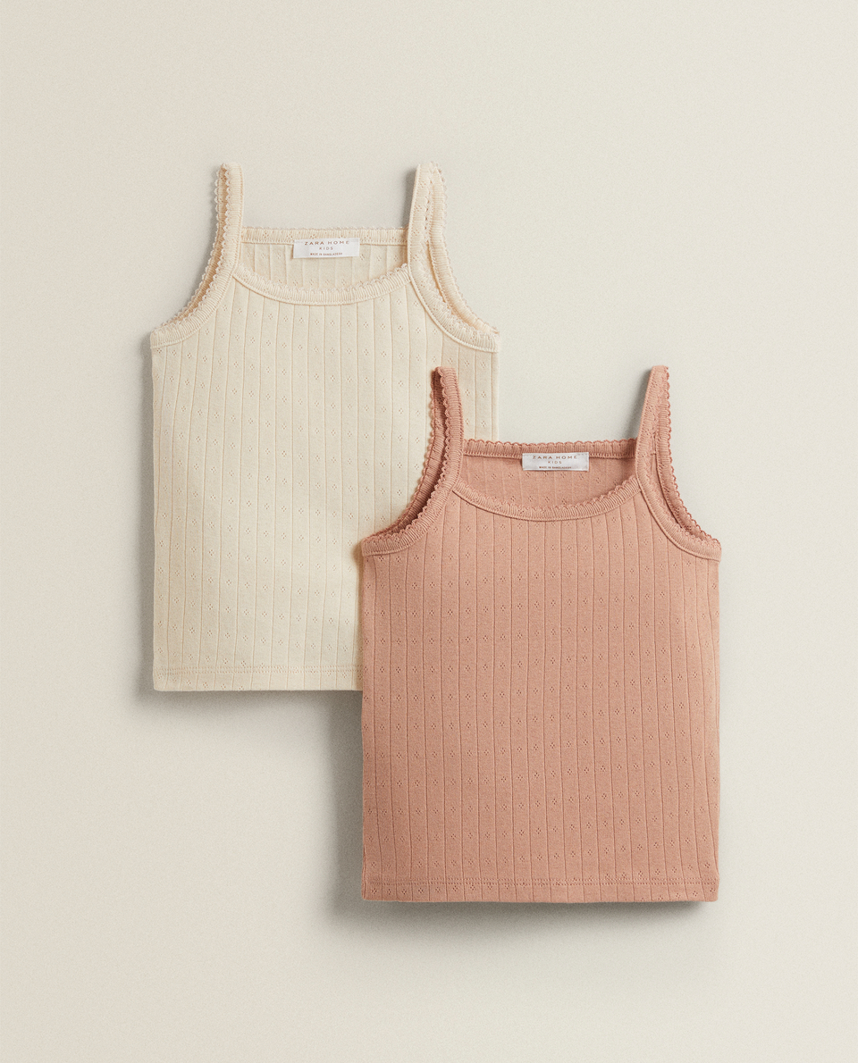 2-PACK OF OPEN KNIT T-SHIRTS