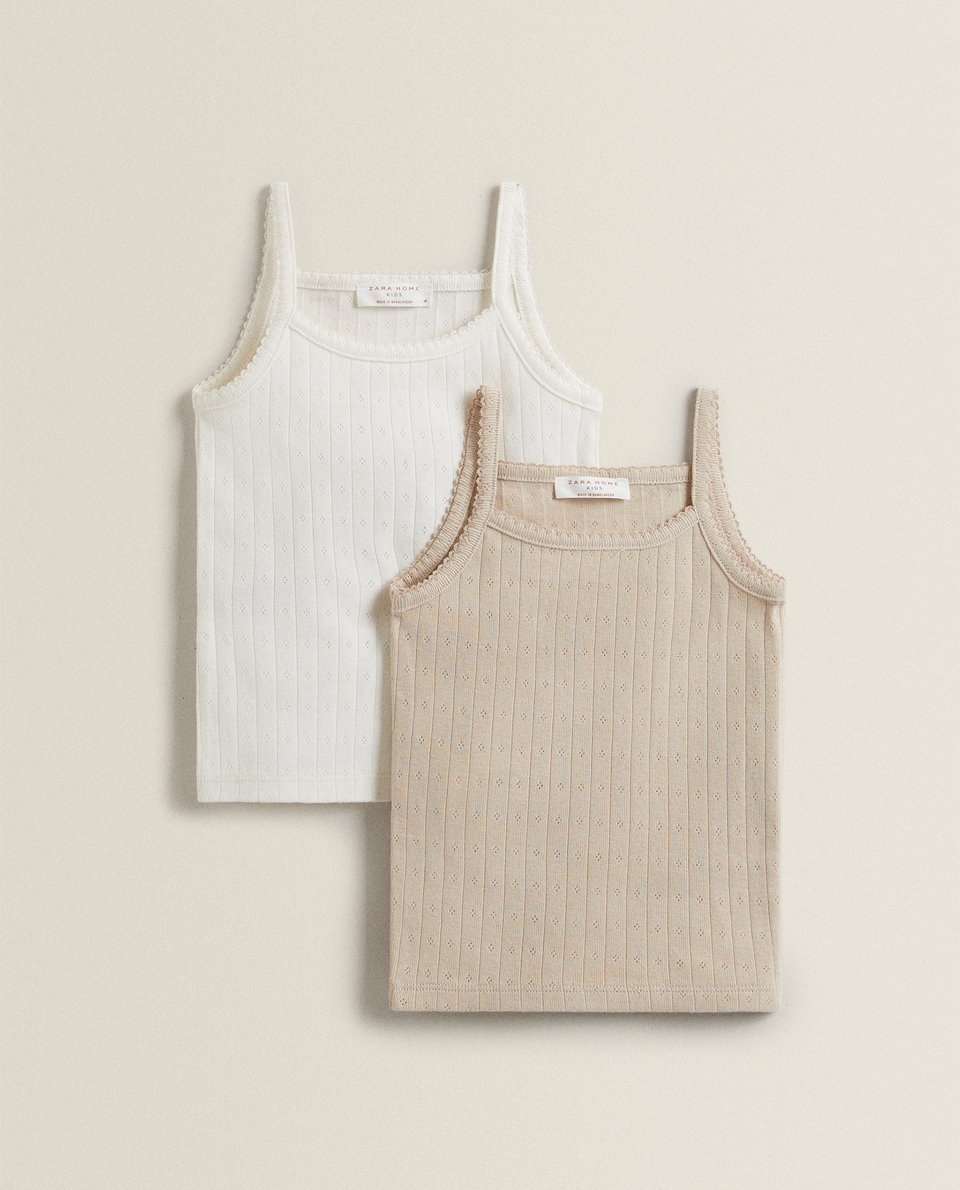 2-PACK OF OPEN KNIT T-SHIRTS