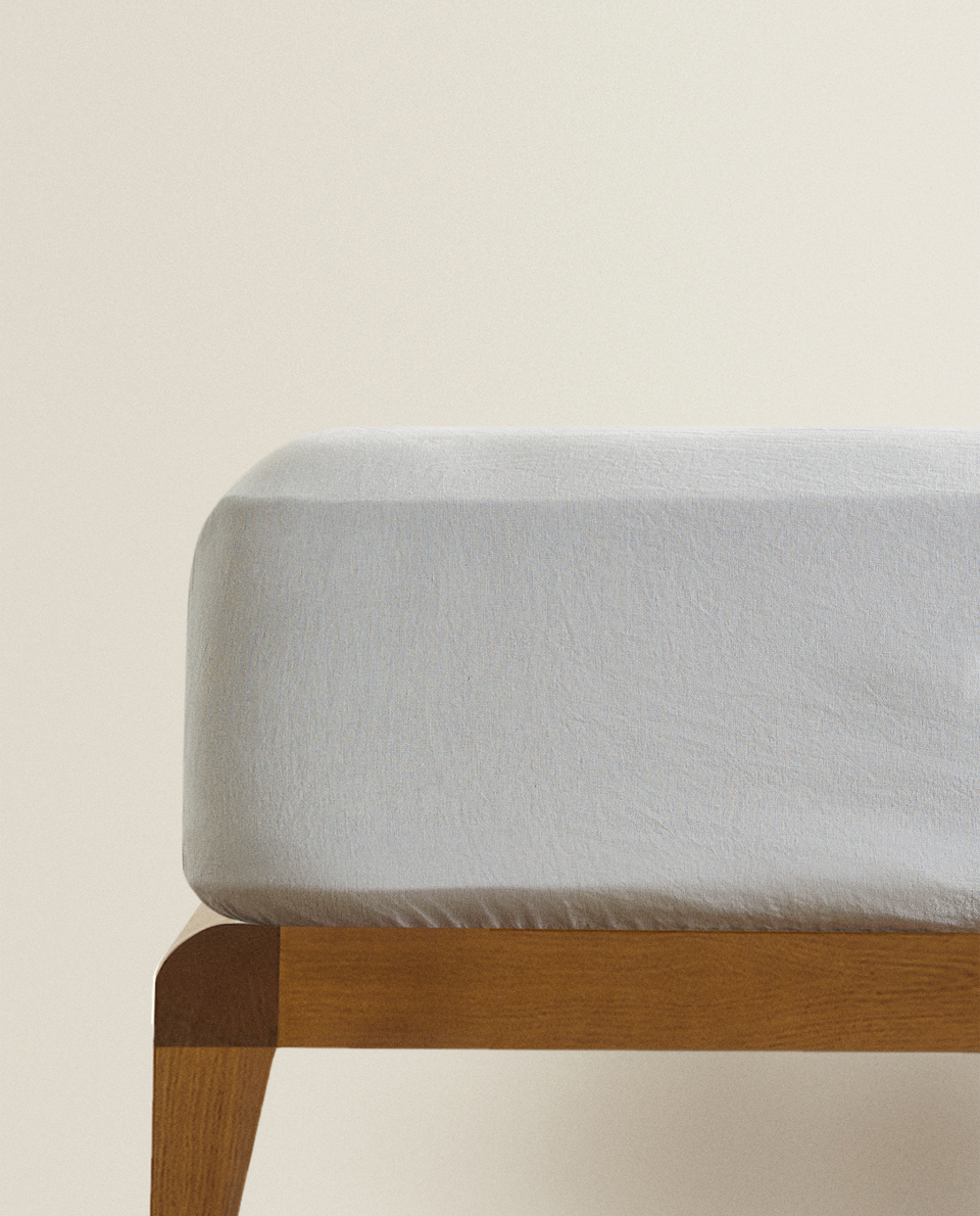 (140 GSM) WASHED LINEN FITTED SHEET