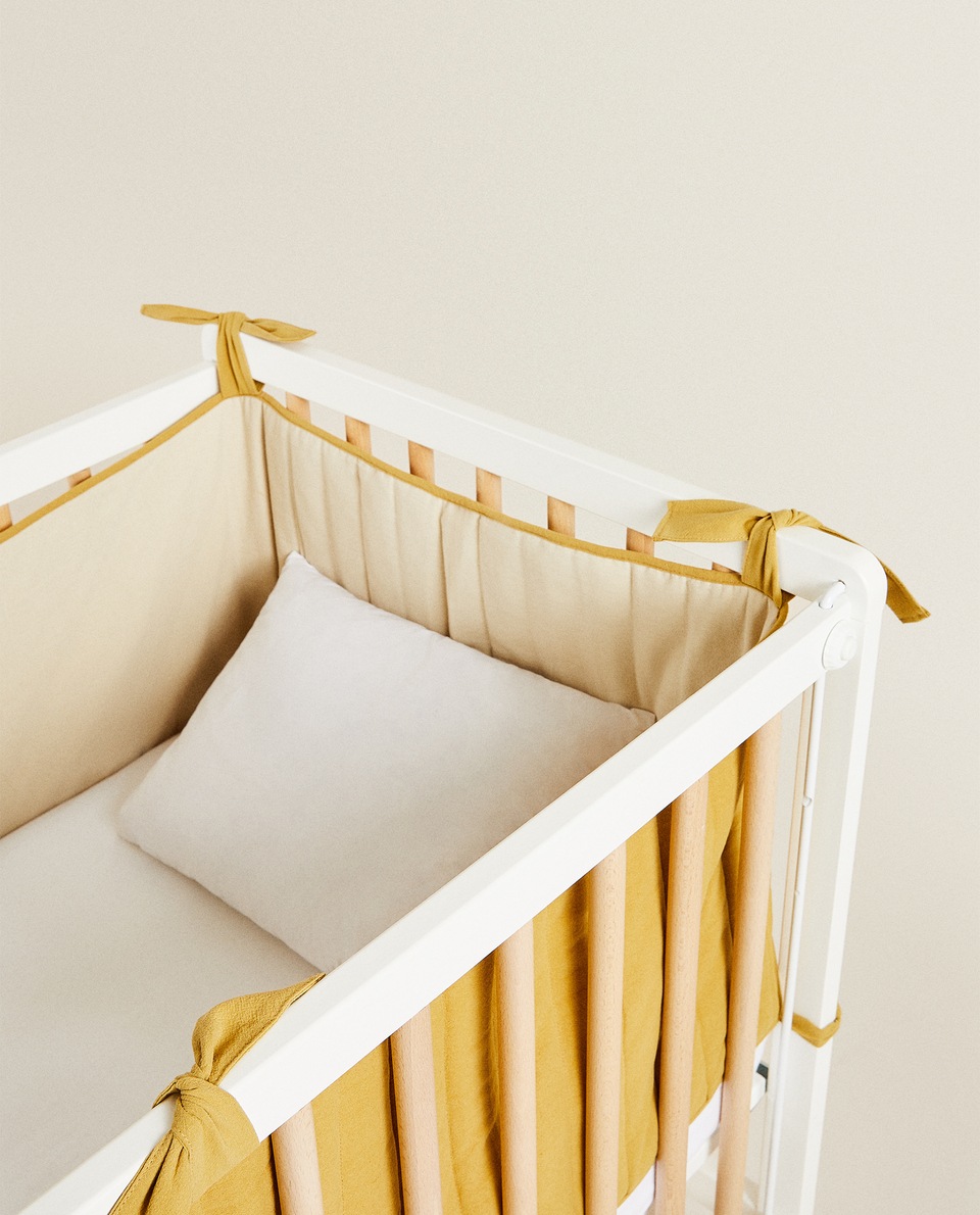 WASHED COTTON COT BUMPER COVER