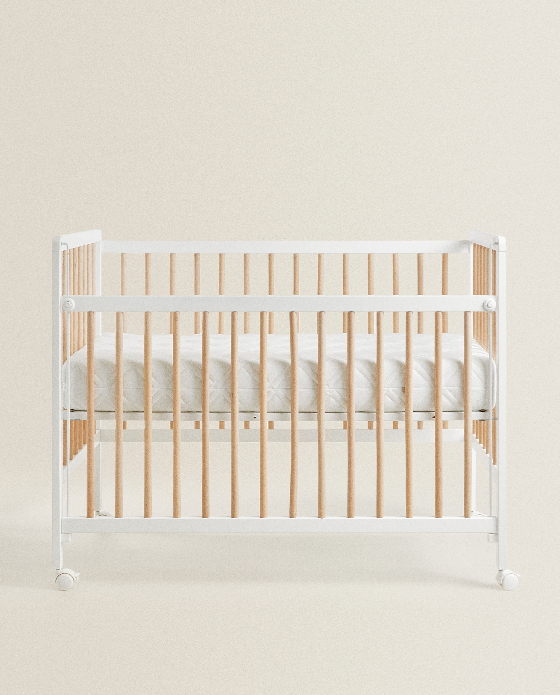 white timber cot