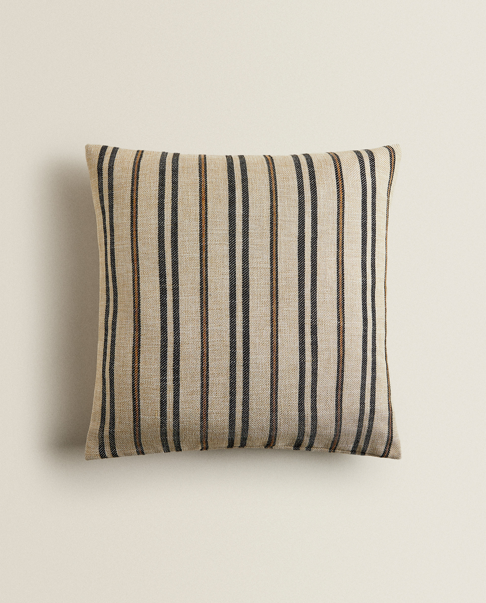 STRIPED THROW PILLOW COVER