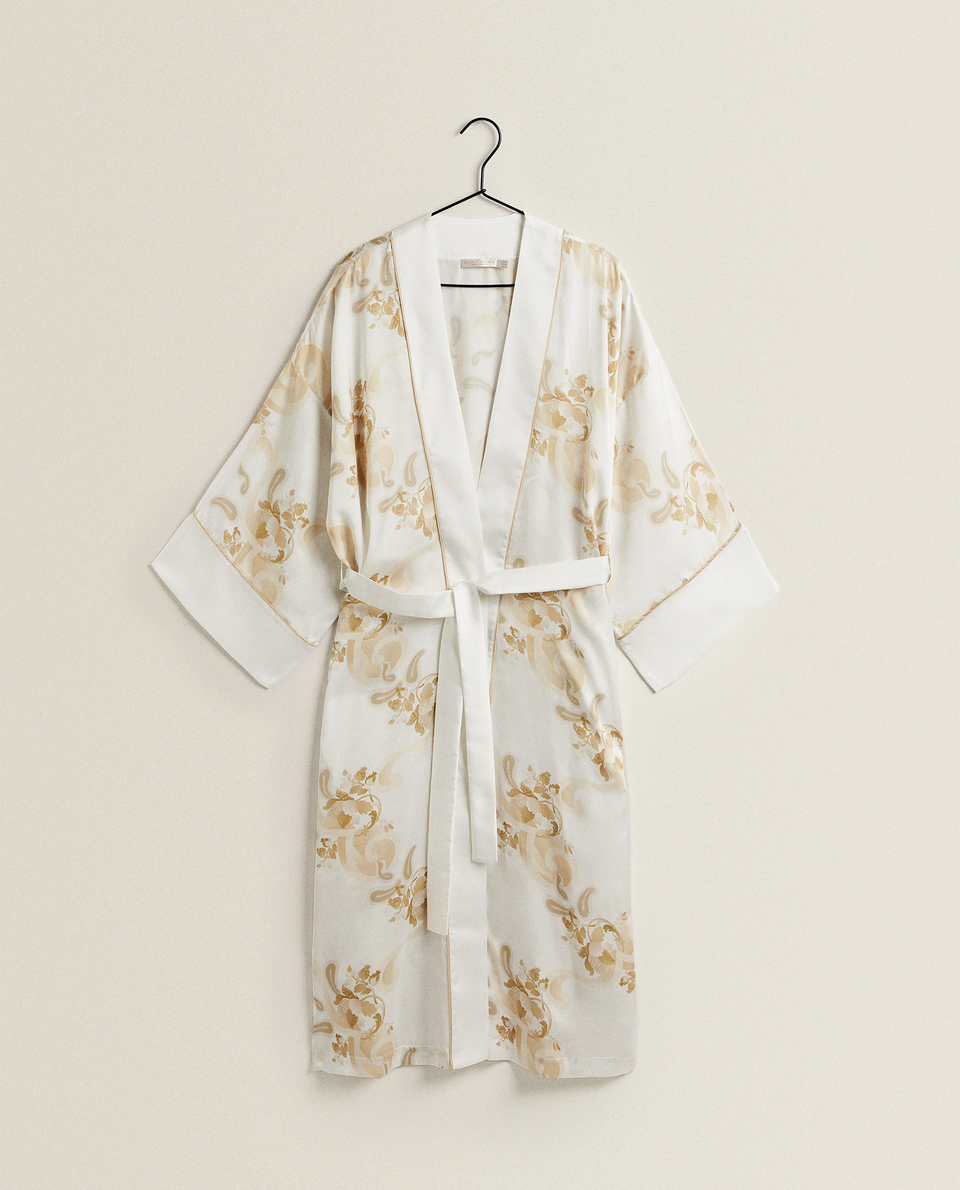 FLORAL PRINT DRESSING GOWN