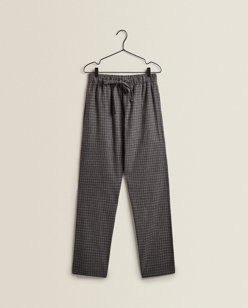 MEN'S CHECK FLANNEL TROUSERS