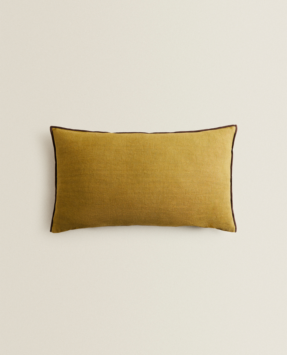 THROW PILLOW COVER WITH CONTRAST EDGE