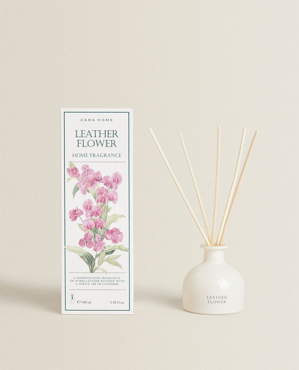 (100 ML) LEATHER FLOWER REED DIFFUSER