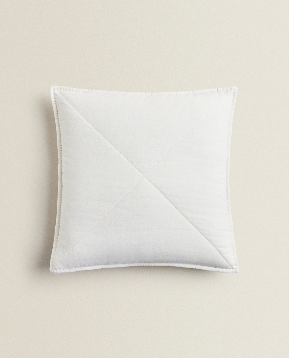 LINEN AND CHIFFON THROW PILLOW COVER