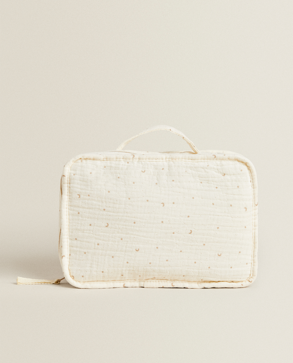 MUSLIN BRIEFCASE WITH MOONS AND STARS