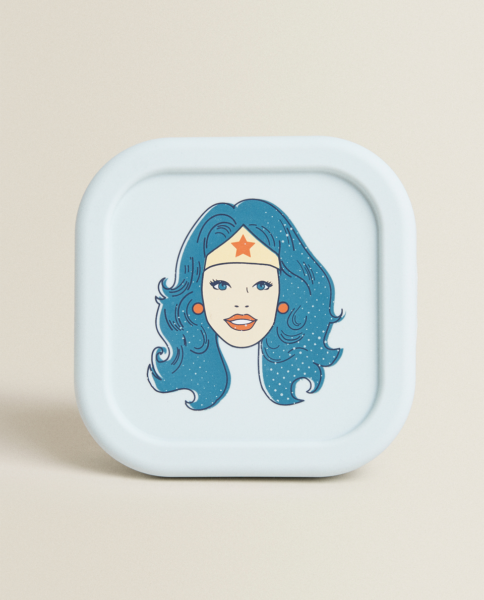 SILICONE LUNCH BOX WITH WONDER WOMAN LID