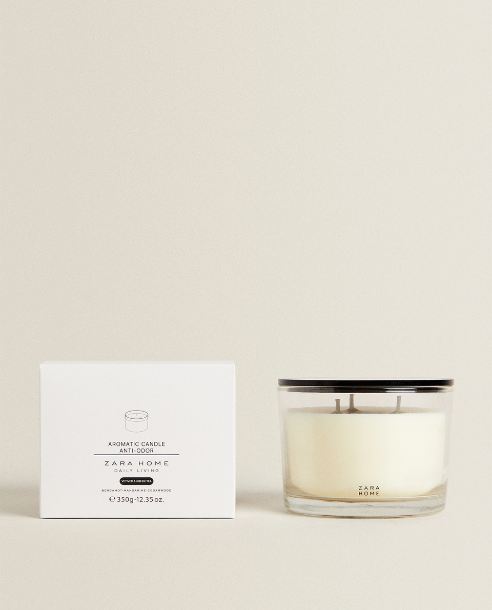 (350 GR) VETIVER & GREEN TEA ANTI-ODOUR SCENTED CANDLE