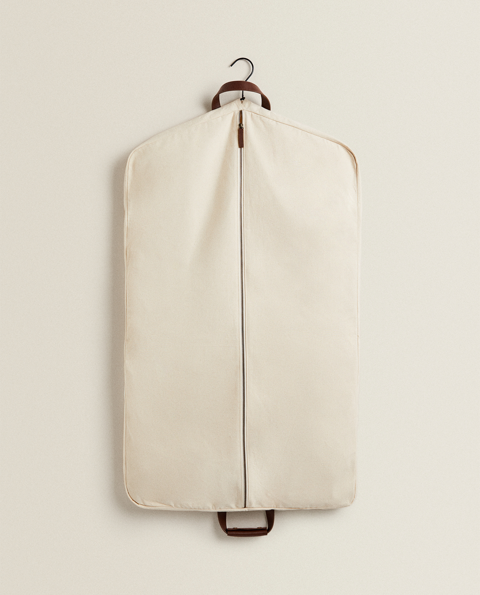 CANVAS WITH LEATHER SUIT BAG