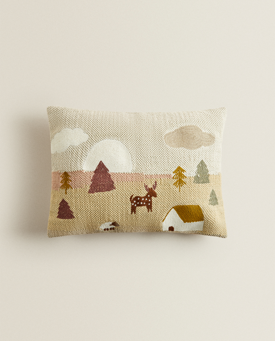 LANDSCAPE FABRIC THROW PILLOW COVER
