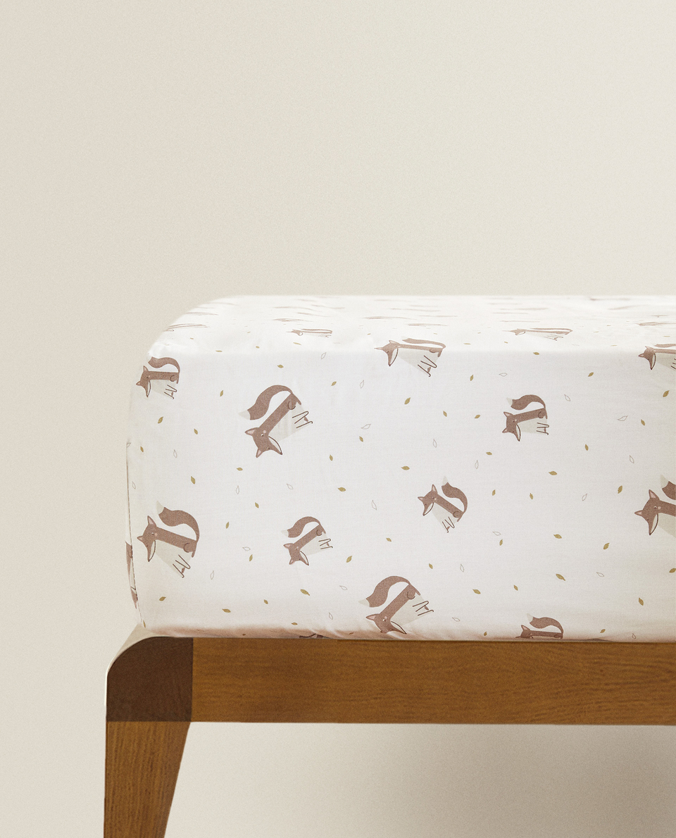 FOX PRINT FITTED SHEET