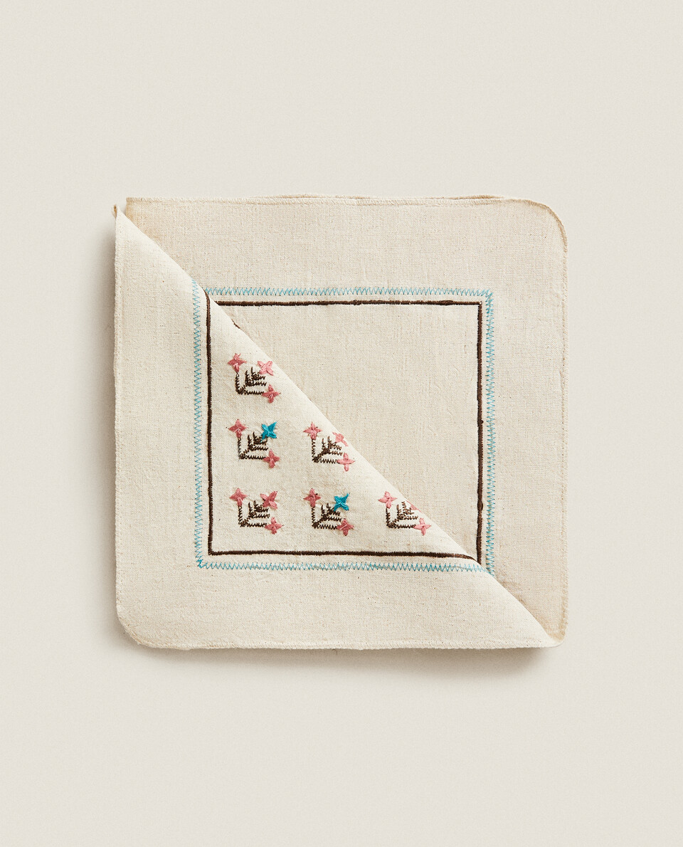 EMBROIDERED LINEN NAPKIN (PACK OF 2)