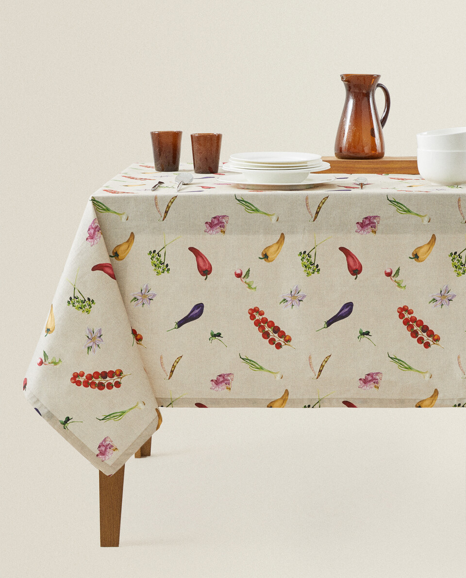 RESIN FINISH VEGETABLE TABLECLOTH