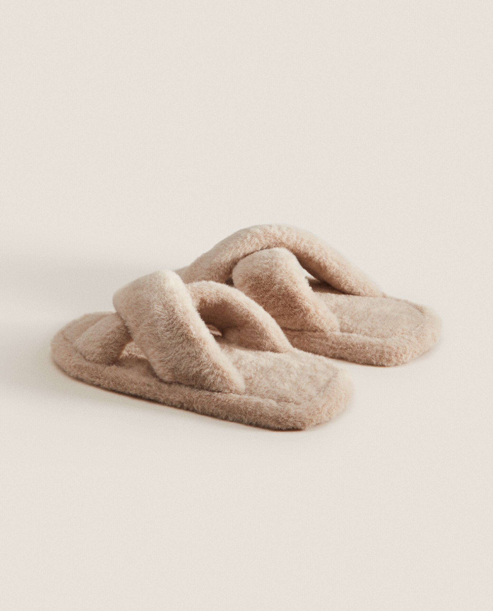 Zara home fuzzy slippers cheap