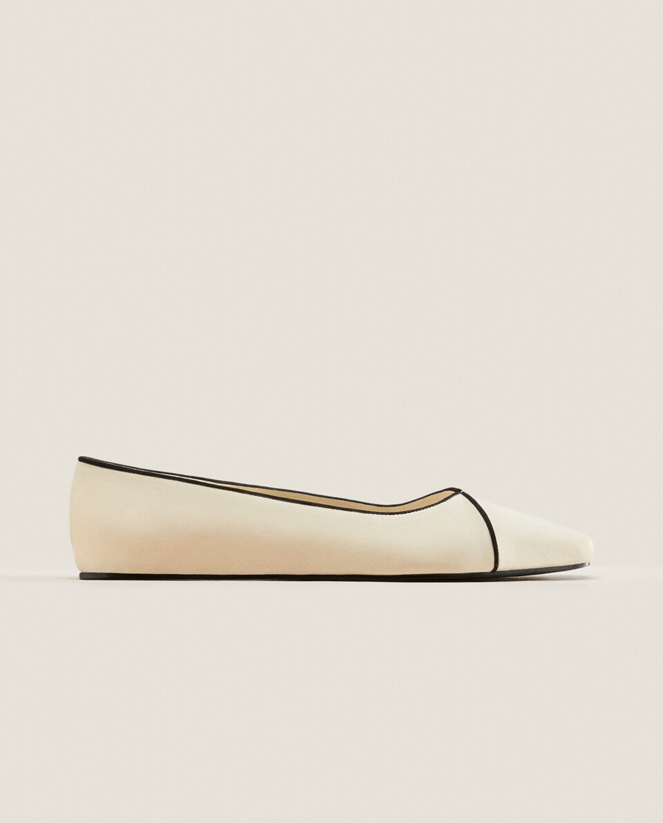 BALLET FLATS WITH CONTRASTING DETAIL