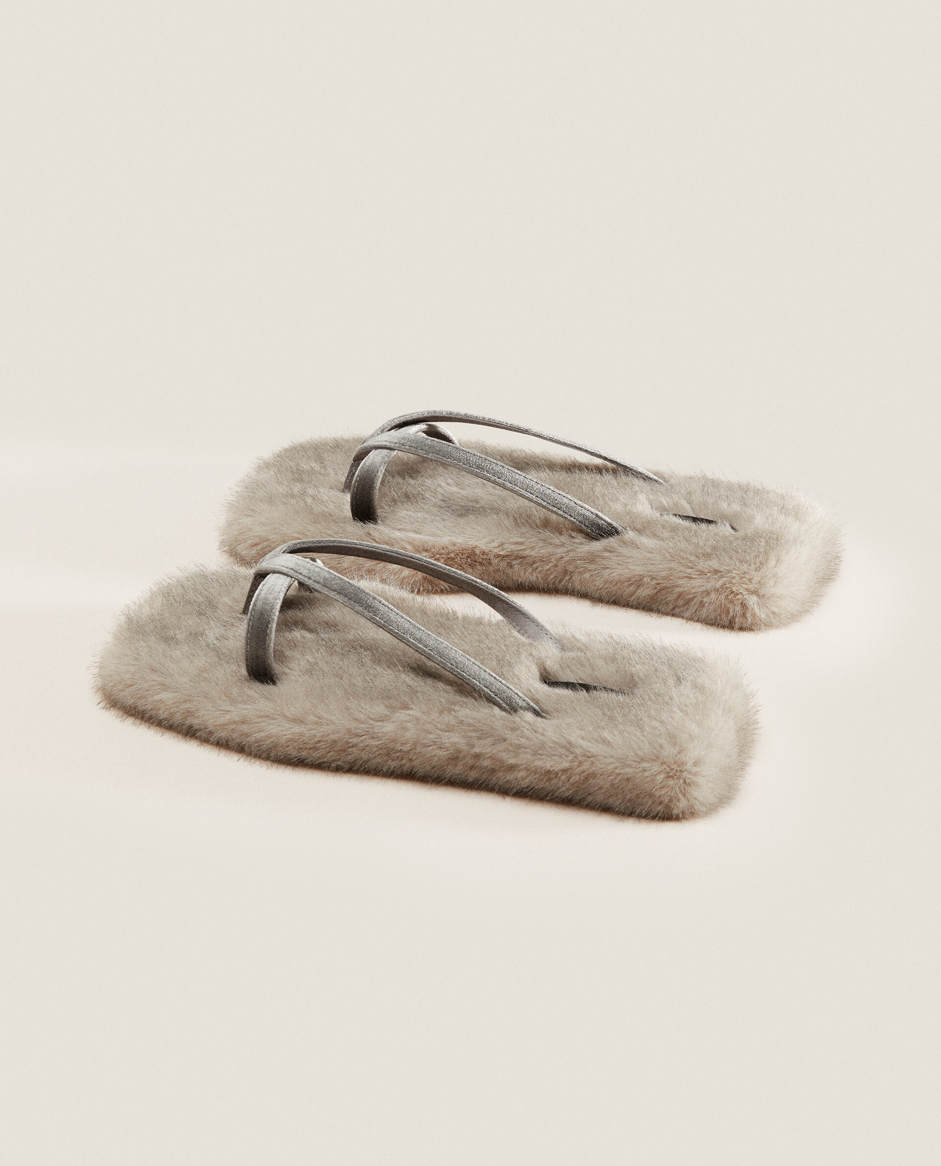 FAUX FUR SANDAL SLIPPERS
