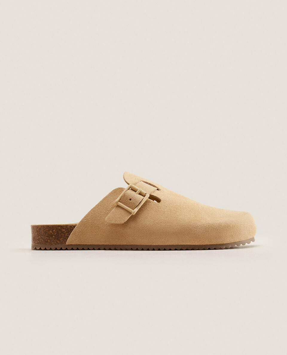 LEATHER CLOGS WITH BUCKLE Zara Home Worldwide
