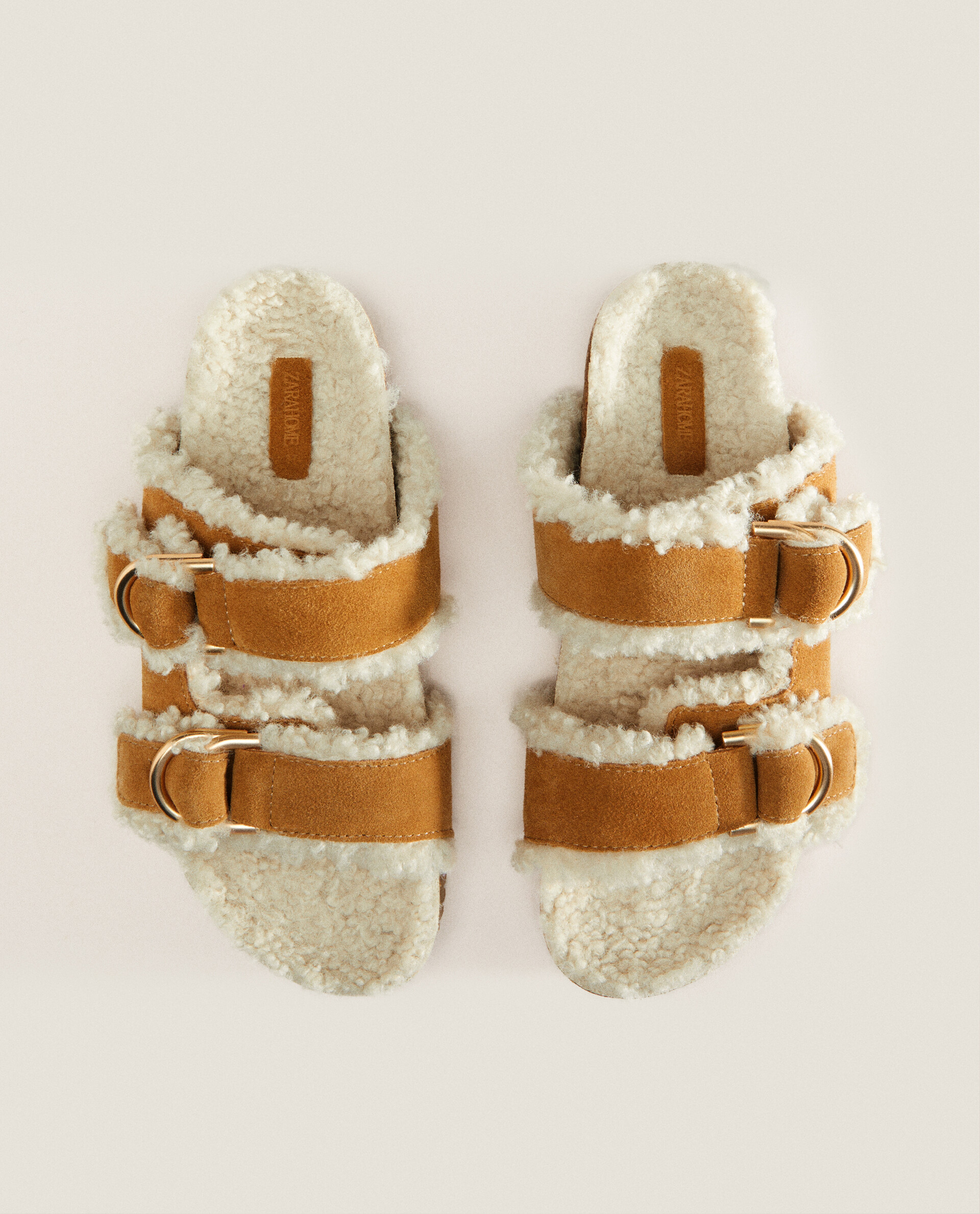 Zara shearling sandals best sale