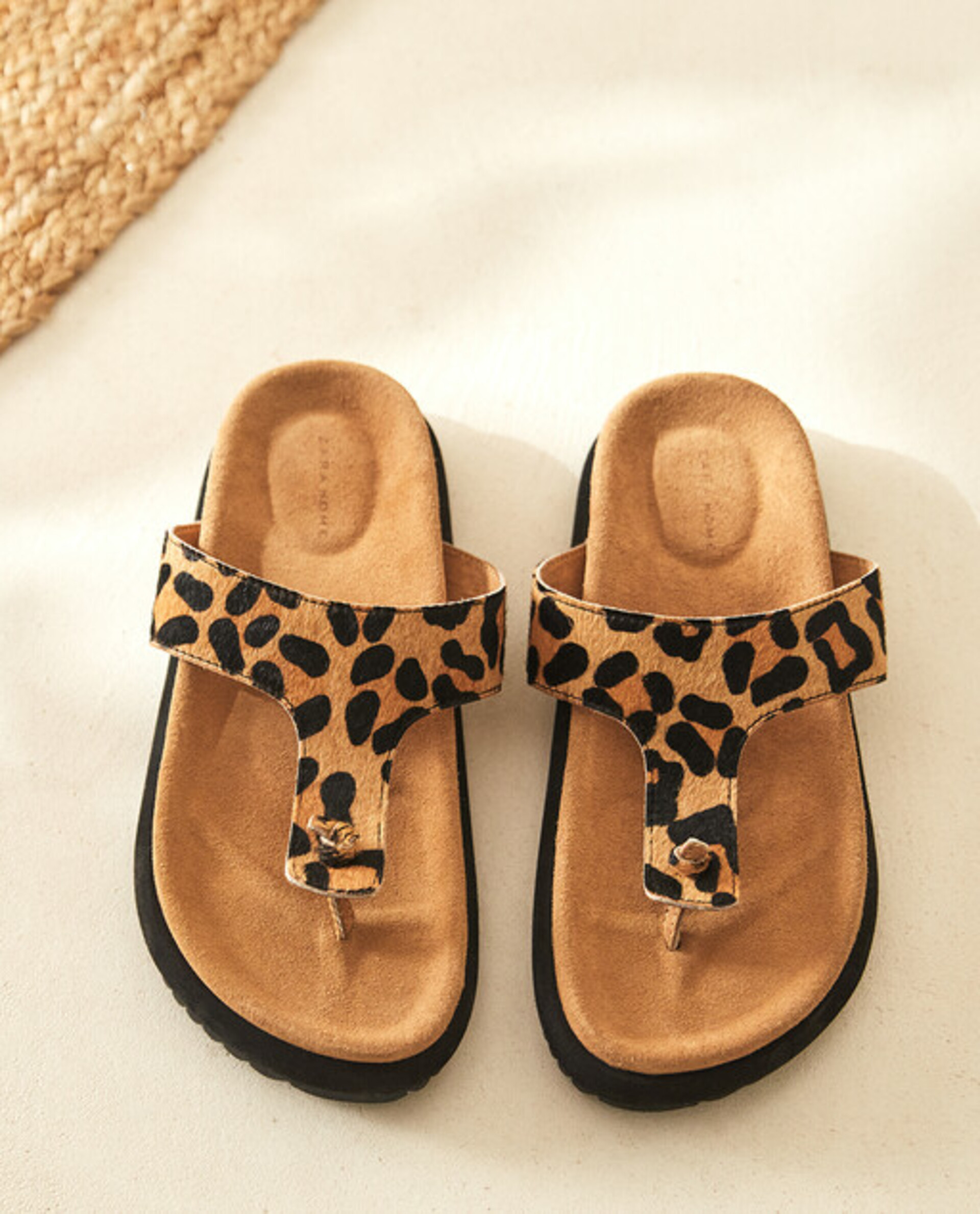 Animal leather flip discount flops