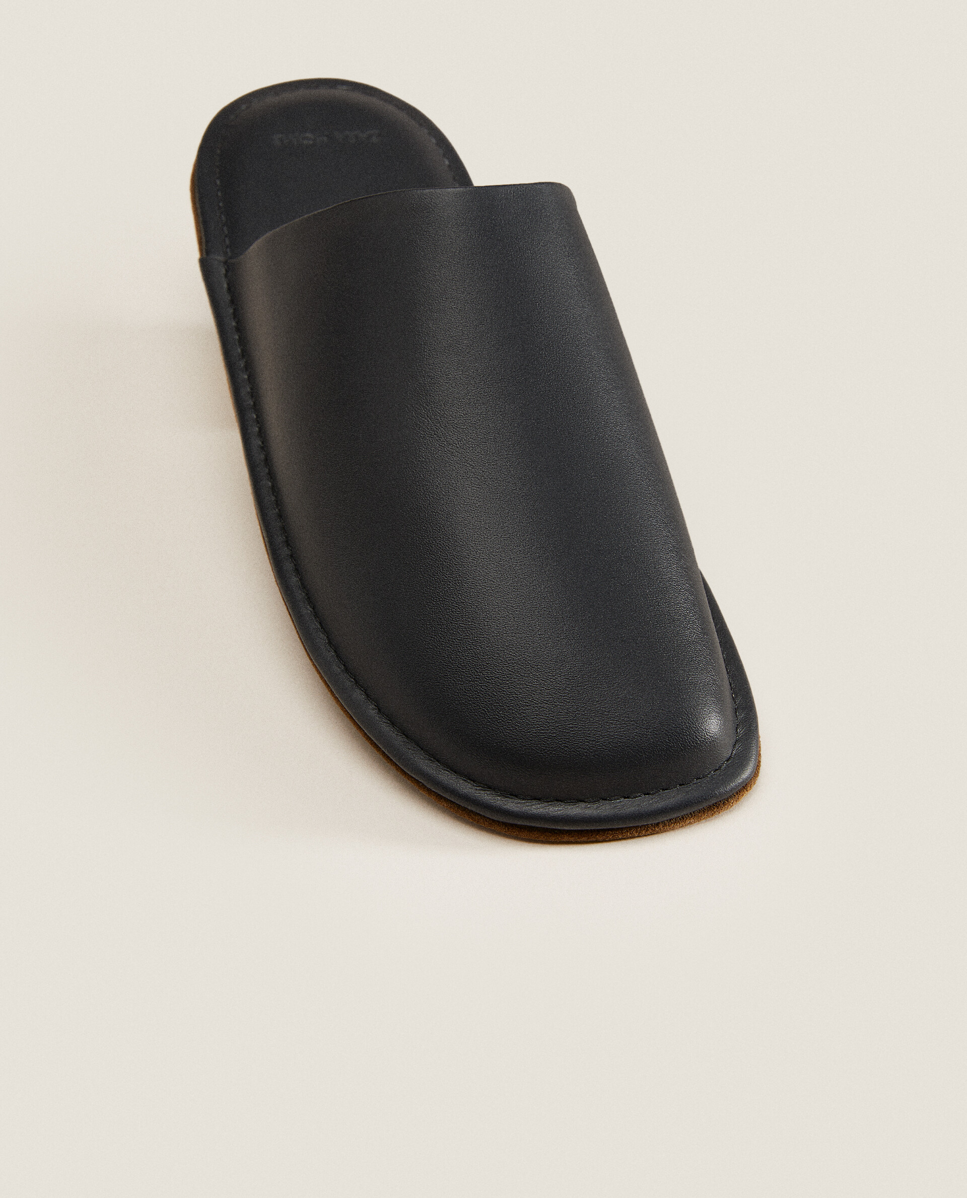 Mens leather outlet mule slippers